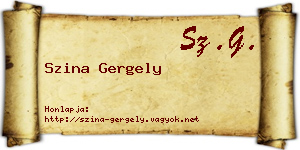 Szina Gergely névjegykártya